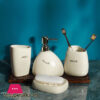 White Ceramic Bathroom Accessory Set, Bathroom Vanity Countertop Set