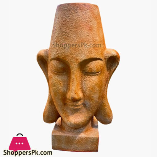 Fiber Buddha Face Planter Height 32 Inch