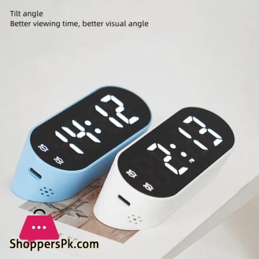 Electronic Digital Clock LED Alarm Clock Date Temperature Display Timing Countdown Stopwatch Student Snooze Clock 1224H Candy Color