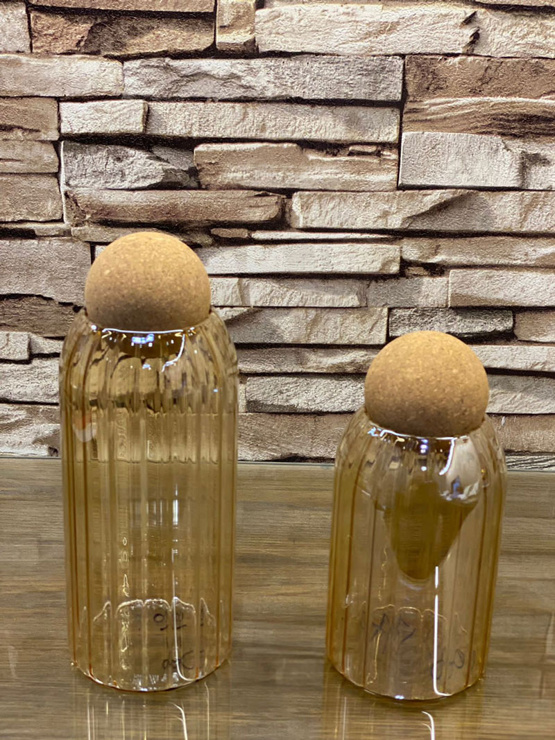 Elegant Serving Jars With Ball Lid Material Glass with Cork Lid 750 ML 1-Pcs