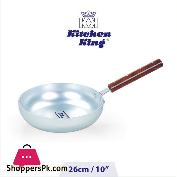 Kitchen King Aluminium Super Fry Pan Wooden Handle - 26cm