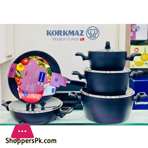 Korkmaz NORA Granite Cookware Set 9pcs Turkey Made