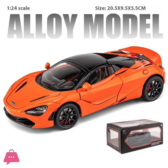 1:24 McLaren 720S Diecast Alloy Model Car Lights Sound Pull Back