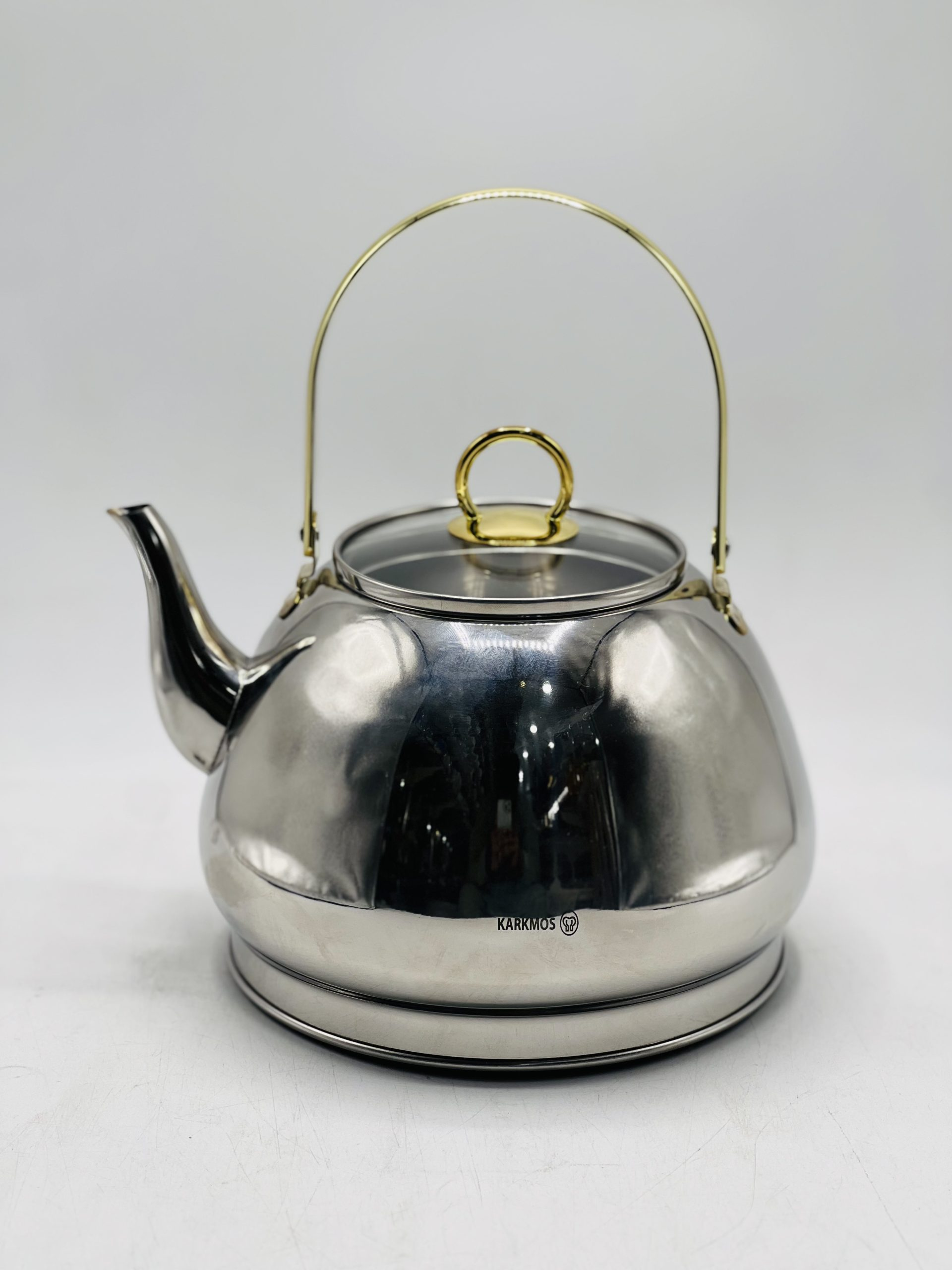 KARKMOS Stainless Steel Kettle with Glass Lid 2.5 Liter