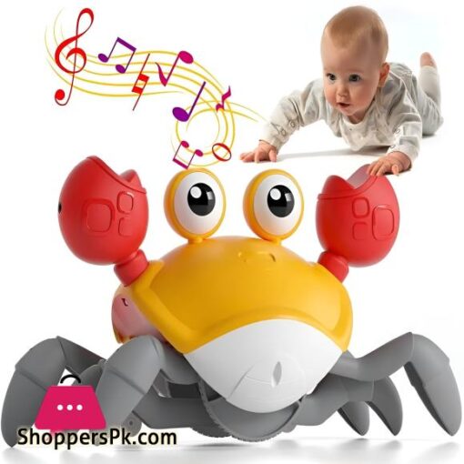 Dancing Crab Toy for Babies Crawling Interactive Escape Crabs Walking Dancing with Music Automatically Avoid Obstacles Toys Rechargeable With USB Cable Best Gifts For Toddlers Free Delivery Crawling Toy