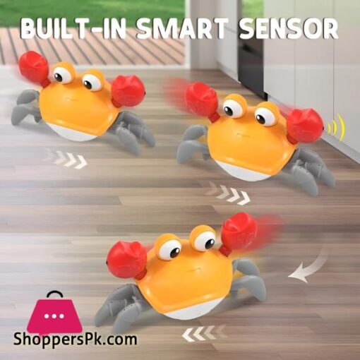 Dancing Crab Toy for Babies Crawling Interactive Escape Crabs Walking Dancing with Music Automatically Avoid Obstacles Toys Rechargeable With USB Cable Best Gifts For Toddlers Free Delivery Crawling Toy