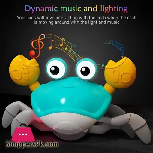 Dancing Crab Toy for Babies Crawling Interactive Escape Crabs Walking Dancing with Music Automatically Avoid Obstacles Toys Rechargeable With USB Cable Best Gifts For Toddlers Free Delivery Crawling Toy