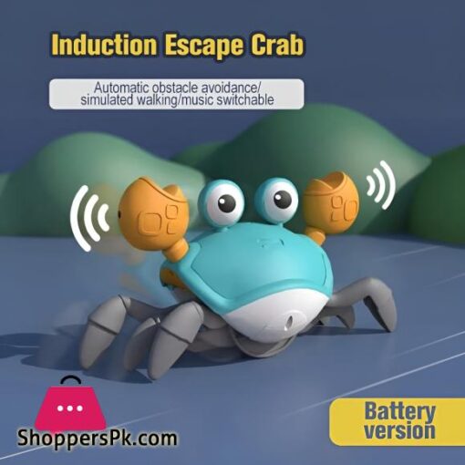 Dancing Crab Toy for Babies Crawling Interactive Escape Crabs Walking Dancing with Music Automatically Avoid Obstacles Toys Rechargeable With USB Cable Best Gifts For Toddlers Free Delivery Crawling Toy