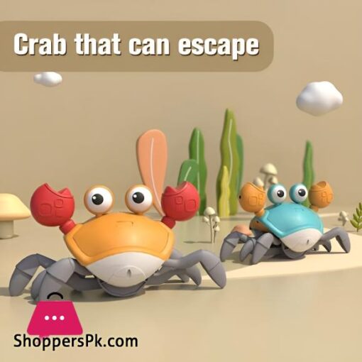 Dancing Crab Toy for Babies Crawling Interactive Escape Crabs Walking Dancing with Music Automatically Avoid Obstacles Toys Rechargeable With USB Cable Best Gifts For Toddlers Free Delivery Crawling Toy