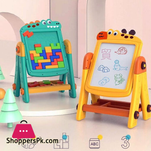 2 in 1 Crocodil Learning Board Drawing Board+Russian Building Blocks