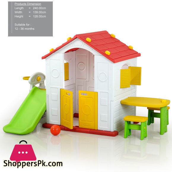 3-in-1 Play House Table and Chairs Basketball and Hoop