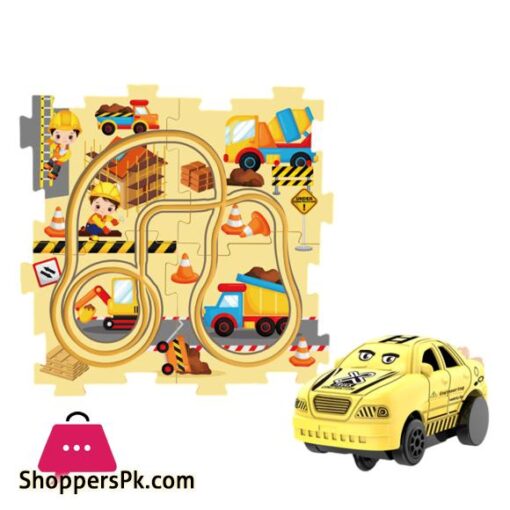 Minstne Automatic Track Car Construction Puzzle Toy Educational Puzzle Track Car Play Set For Kids Birthday Xmas Gifts