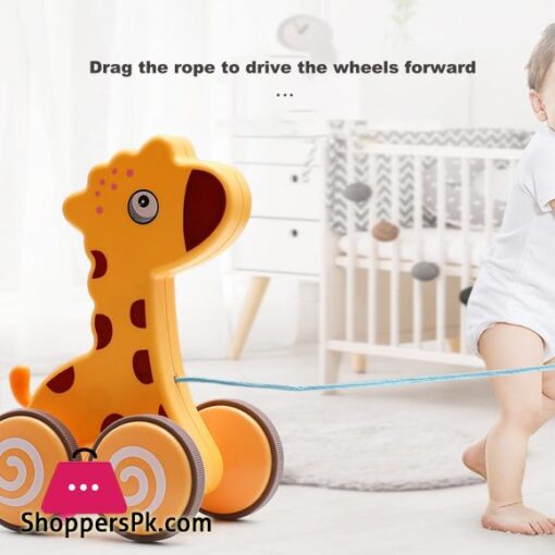 Childrenworld Dragging Push Car Solid Baby Dragging Truck Pull Rope Traction Cartoon Toys