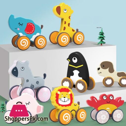 Childrenworld Dragging Push Car Solid Baby Dragging Truck Pull Rope Traction Cartoon Toys