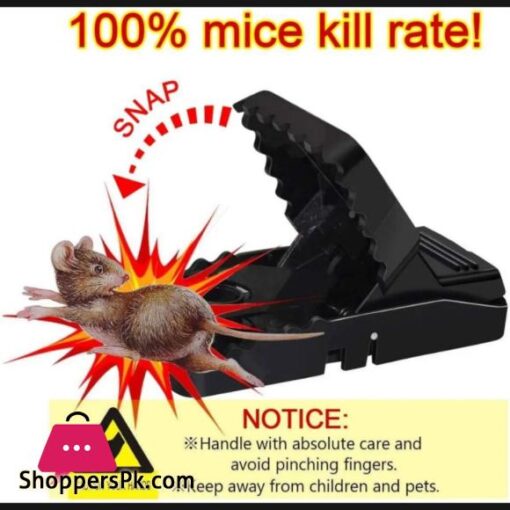 Heavy Duty Mouse Trap Mice Catcher High Quality Plastic Reusable Convenient Effective Black Stainless Steel Springs Rat Killer For Households Eliminates Faster Than Other Indoor and Outdoor