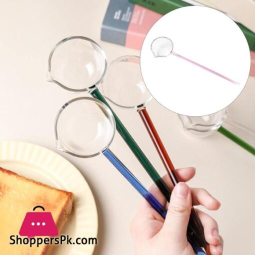 Large Glass Cooking Ladle 992 Long Handle Heat Resistant Cooking Sauce Gravy Spoon Soup Ladle Spoon for Kitchen Buffet Hot Pot