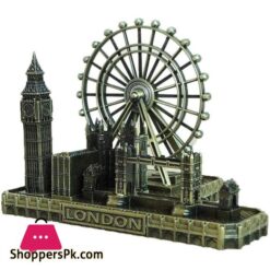 Retro City Bronze London Eye Big Ben Tower Bridge UK Model Decor Metal Statue Figurine Living Room Vintage Home Decor for Gifts Party Desktop Decoration