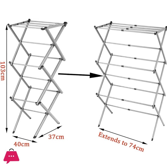 SPK Expandable Clothes Drying Rack Foldable Laundry Drying Rack 3-Tier Collapsible Clothing Dryer Adjustable Towel Rack for Air Drying Clothing