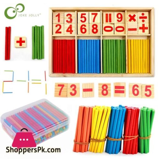 HOT Wood Educational Number Math Calculate Game Toy Mathematics Puzzle Toys Kid Early Learning Counting Sticks Material Children