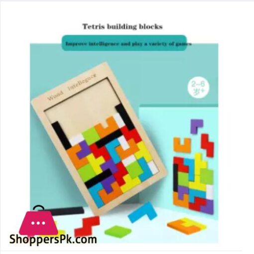 Wooden Tetris Puzzle Blocks Board For Kids Early Educational Toys