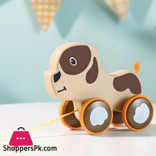 Childrenworld Dragging Push Car Solid Baby Dragging Truck Pull Rope Traction Cartoon Toys