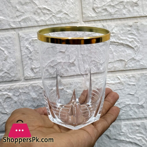 Drinkware Glass Set of 6 Pcs - Gold Rim