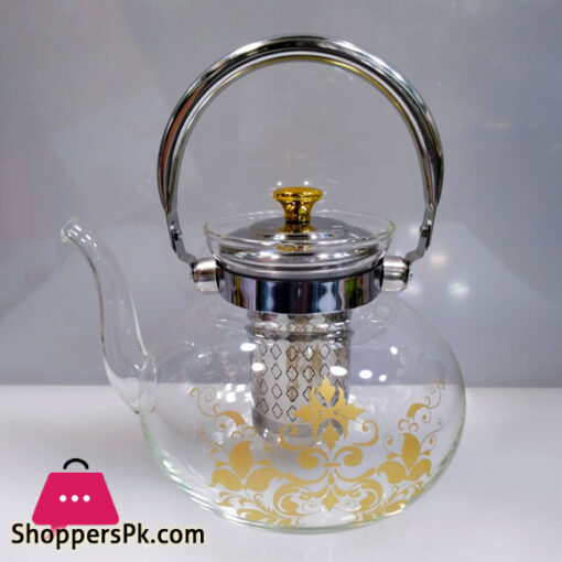 Heat Resistant Glass Teaset Flower Tea Pot Puer Kettle Coffee Teapot-1400ml