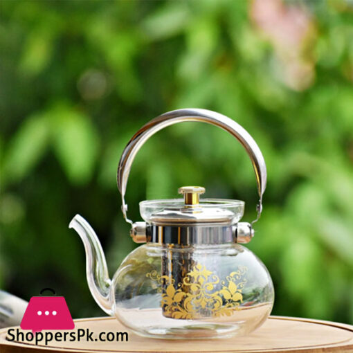 Heat Resistant Glass Teaset Flower Tea Pot Puer Kettle Coffee Teapot-1400ml