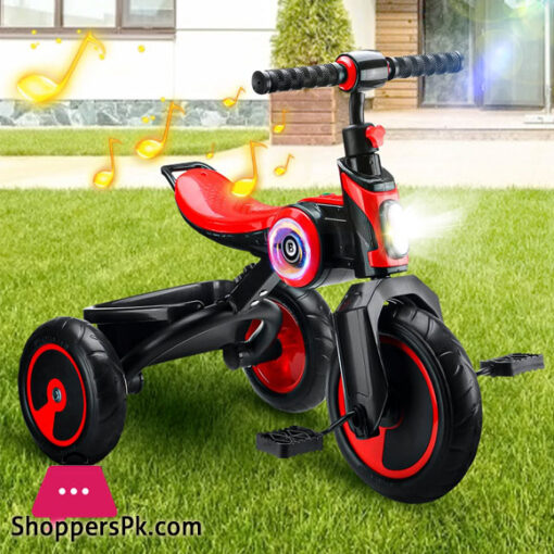 Kids Tricycle Portable Baby Stroller 3 Wheel Bicycle Children Bike with Music Speaker for 2-6 Years Kids