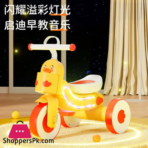 Tricycle Little Yellow Duck Pedal Car For Baby Multi-functional Light And Music Trolley