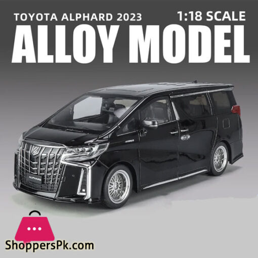 1 : 18 Toyota Alphard MPV Diecast Model Car Sound Light Large Size One Click Button Close Door