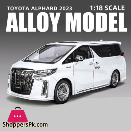 1 : 18 Toyota Alphard MPV Diecast Model Car Sound Light Large Size One Click Button Close Door