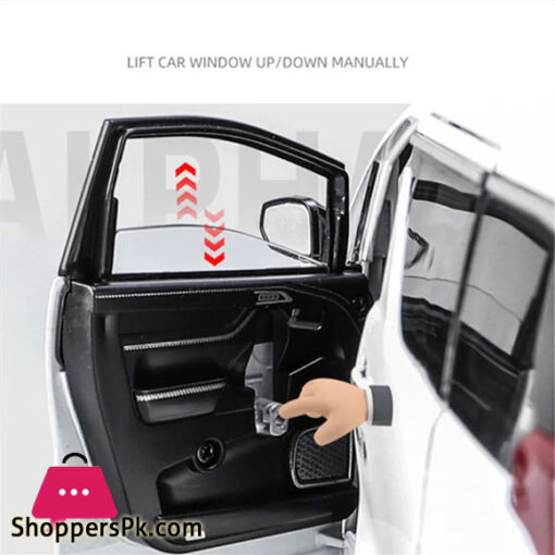 1 : 18 Toyota Alphard MPV Diecast Model Car Sound Light Large Size One Click Button Close Door