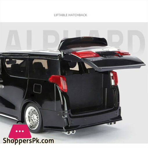 1 : 18 Toyota Alphard MPV Diecast Model Car Sound Light Large Size One Click Button Close Door