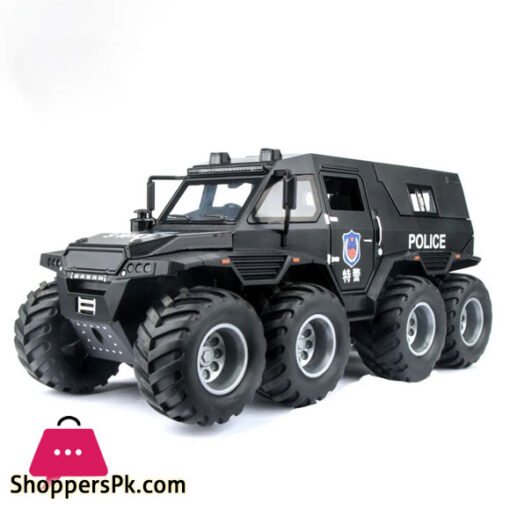 1:24 Scale 8x8 Diecast Avtoros Shaman Alloy Armored Model Car Diecast Toy Sound and Light Swat Car