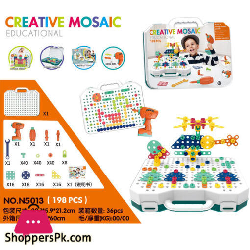 198PCS DIY Kids Creatively Intellectual Toy Children Creative Building Blocks Disassembly with Electric Screw Driver Puzzle Game