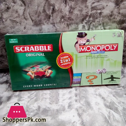 2 in 1 Scrabble Monopoly Board Game