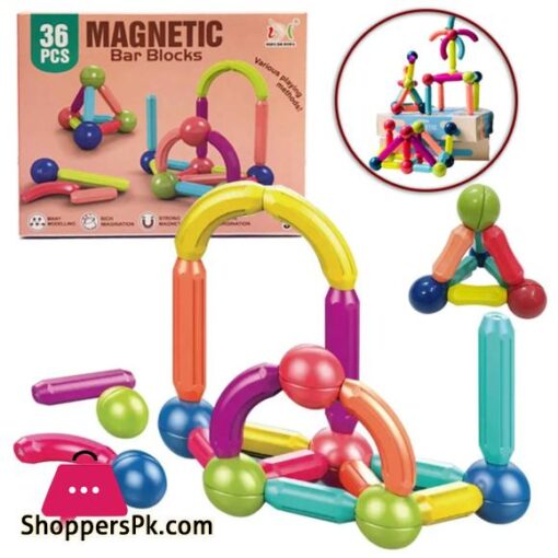 36 PCS Magnetic Building Blocks Set Early Learning Magnetic Sticks Balls Assembling Game