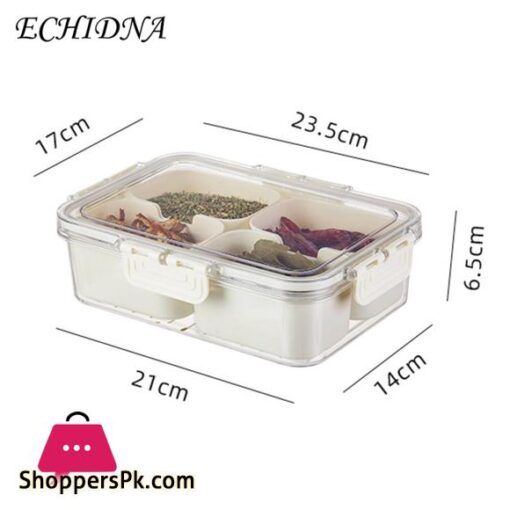 Spice Storage Box Seasoning Box Lid Food Grade Large Capacity Multi compartment Fresh keeping Salt Pepper Storage Kitchen Supplies Seasoning Container