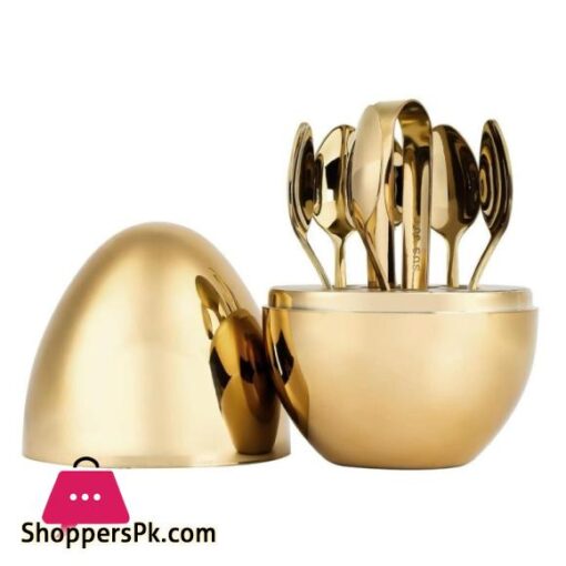 6 pcs Spoon Holder Egg Gold CC-019