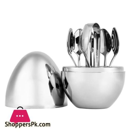 6 pcs Spoon Holder Egg Silver