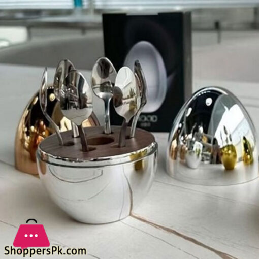 6 pcs Spoon Holder Egg Silver