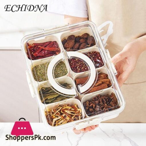 Spice Storage Box Seasoning Box Lid Food Grade Large Capacity Multi compartment Fresh keeping Salt Pepper Storage Kitchen Supplies Seasoning Container