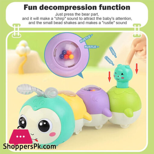 Baby Caterpillar Toy - Magnetic Crawling Caterpillar Baby Toy with Flashing Light Music