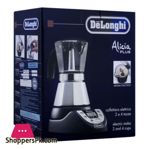 DeLonghi Alicia Plus Electric Moka Coffee Maker BlackSilver EMKP42B