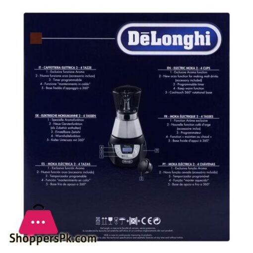 DeLonghi Alicia Plus Electric Moka Coffee Maker BlackSilver EMKP42B