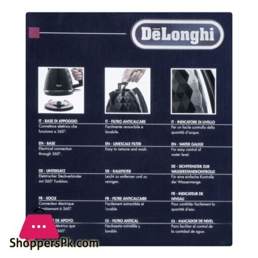 DeLonghi Brillante Design Electric Kettle KBJ2001