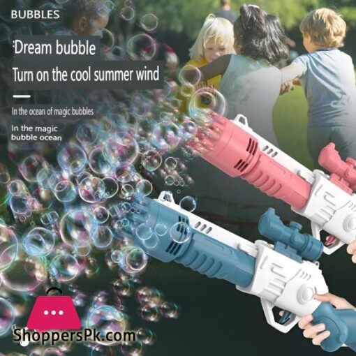 Electric Bubble Gun For Kids 19 hole Electric Rifle Bubble Gun Toy Comes With Bubble Liquid High Quality Product Easy to Handle Hand Compact Size For Kids Massive Bubble Machine Automatic Bubble Maker Outdoor Fun For Summer Birthday or wedding Party Toys