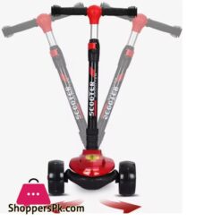 Ferrari Scooty For Kids 3 Wheel Foldable Adjustable Scooter With LED Lights Ferrari Kickboard Heavy Duty For 3to12 Years Kids