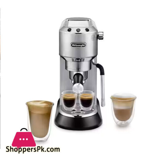 MANUAL ESPRESSO MACHINES NEW Dedica Arte Manual Espresso Coffee Maker with new milk frothing function - Silver Stainless Steel EC885.M